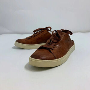 Frye Women's Leather Sneaker Ivy Cognac Lace Up Slip On‎ Mules Size 9.5